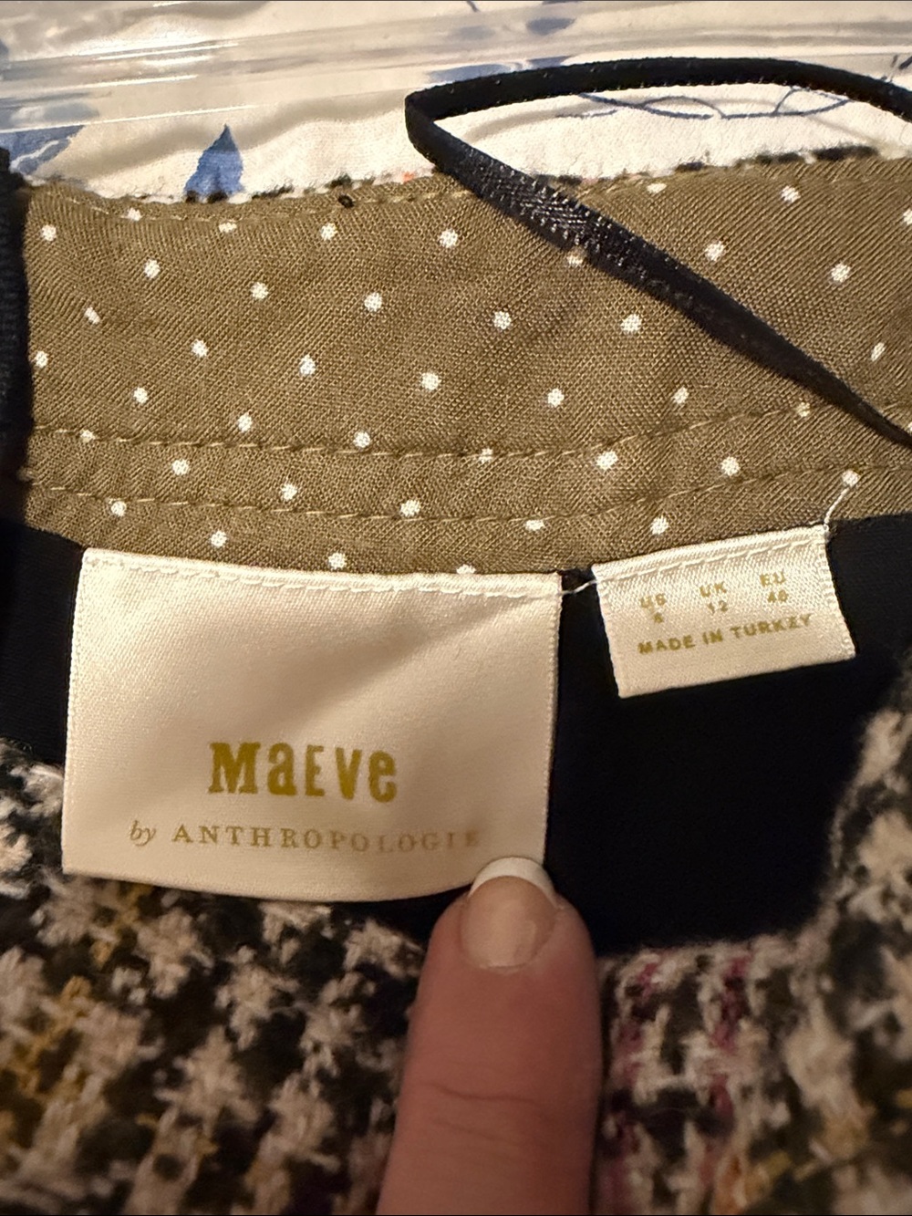 Anthropologie / Maeve Womens Multicolor Tweed Skirt with Black Trim